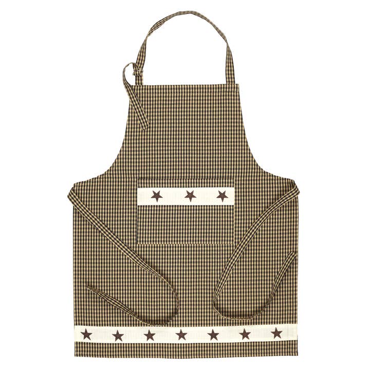 Tablier - Star Black Check pour la vente par Accent Linen