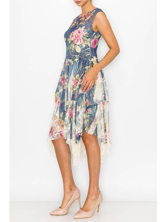 Origami Apparel ~ Lace and Crochet inspired - Wholesale Dress - Women's - OLS-4609 BG/DE ROSE