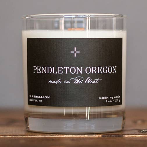 Pendleton Oregon Candle 8 oz. "Rose Rebellion" for wholesale by R. Rebellion
