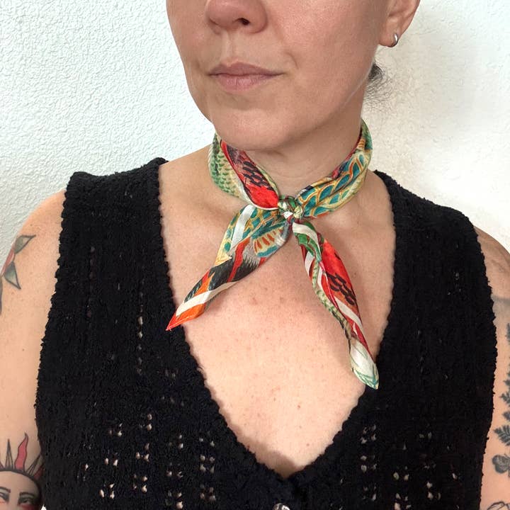 Curious Prints - Wholesale Scarf - Women's - 100% Silk Scarf Tropical Fish Summer Beach Bandana Tapestry1