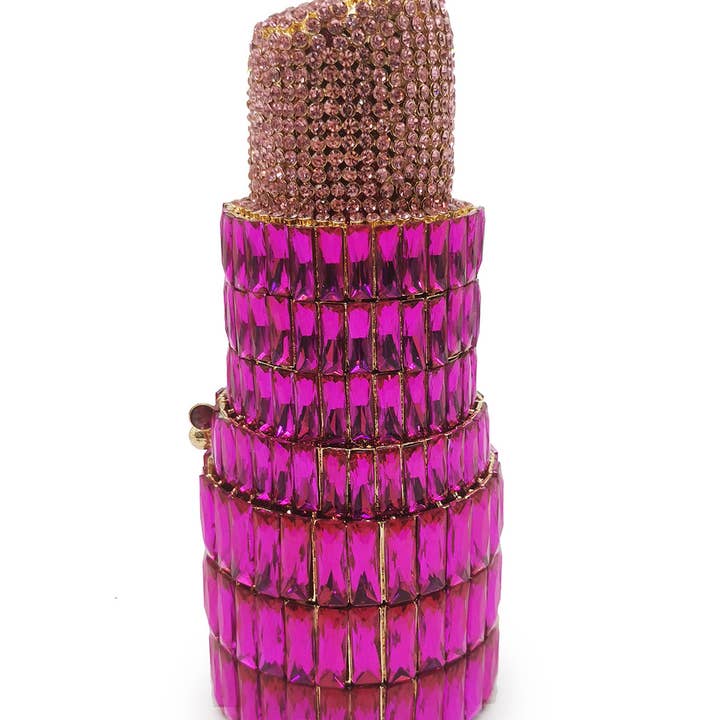 Ole - Wholesale Clutch bag – women's - Lipstick Rhinestone Evening Bag HB17276
