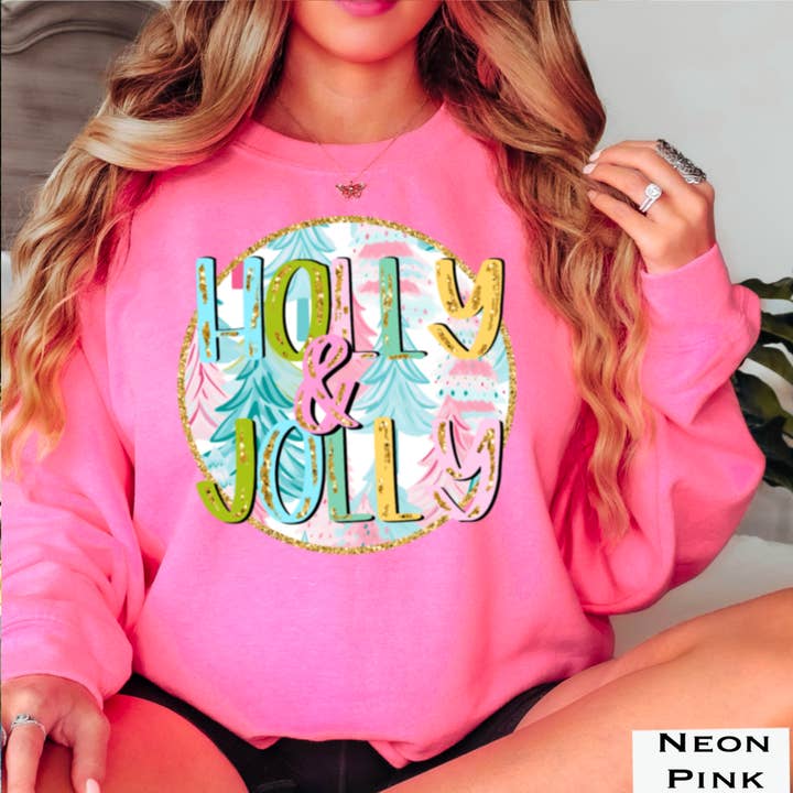 Shoppe SHC - Wholesale Graphic Sweatshirt - Women's - Holly And Jolly Christmas 2025 Graphic Sweatshirt Women’s2