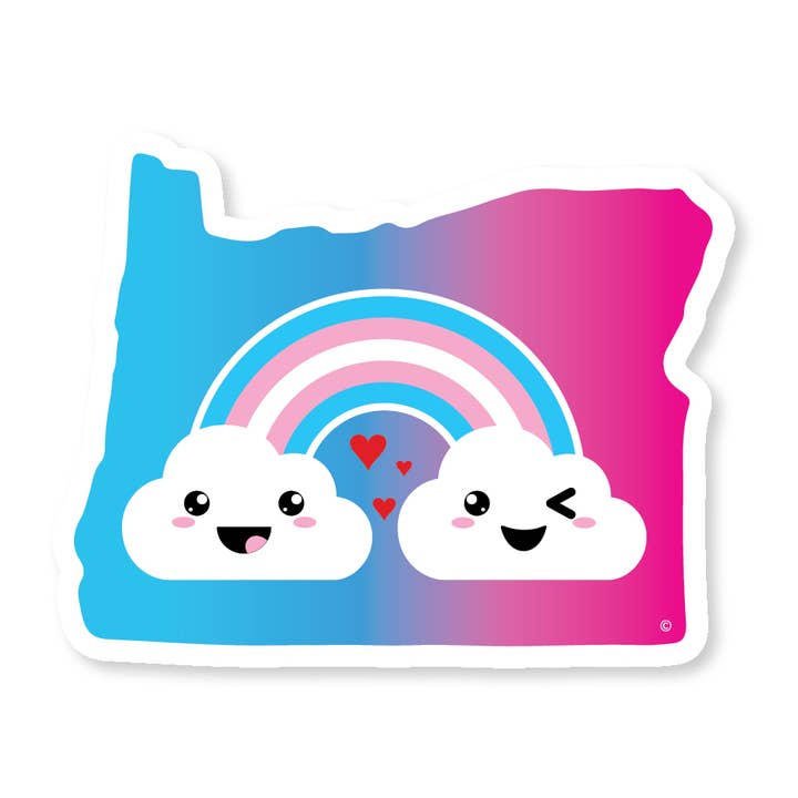 Oregon Trans Pride Sticker découpé pour la vente par ReSISTA Kat