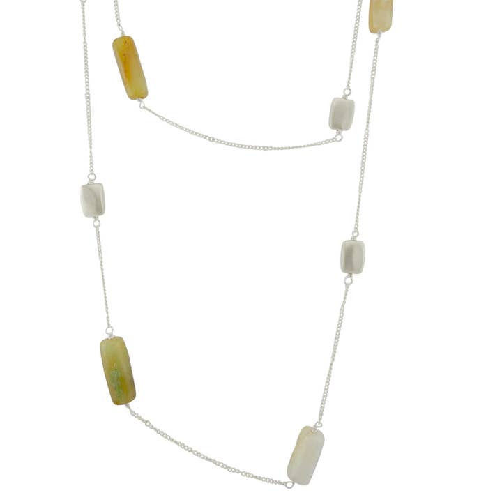 tube beads w. peruvian opals necklace for wholesale by Philippa Roberts