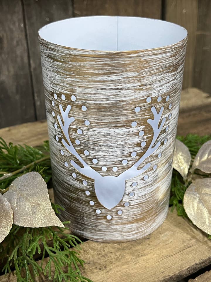 Deer Head Cutout Iron Container 4x6in for wholesale by Wholesale Home Decor