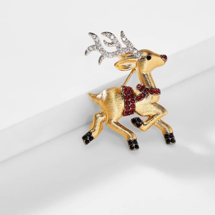 Gold REINDEER PIN for wholesale on Faire