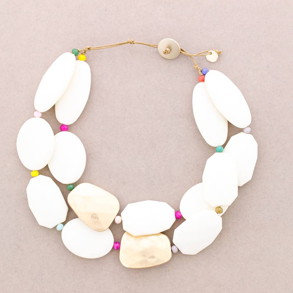 Sonata - Wholesale Beaded/Pearl Necklace - 2-Round Beaded Resin Necklace2