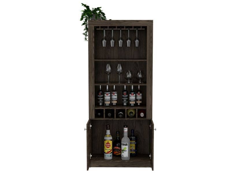 TUHOME FURNITURE - Wholesale Cabinet - Montenegro Bar Cabinet, Double Door Cabinet, Five Cubbies10