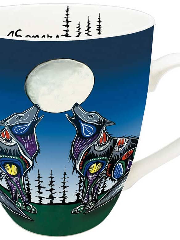 Signature Mug - Howling Duo by Jessica Somers Mug for wholesale by Indigenous Puzzles and Art