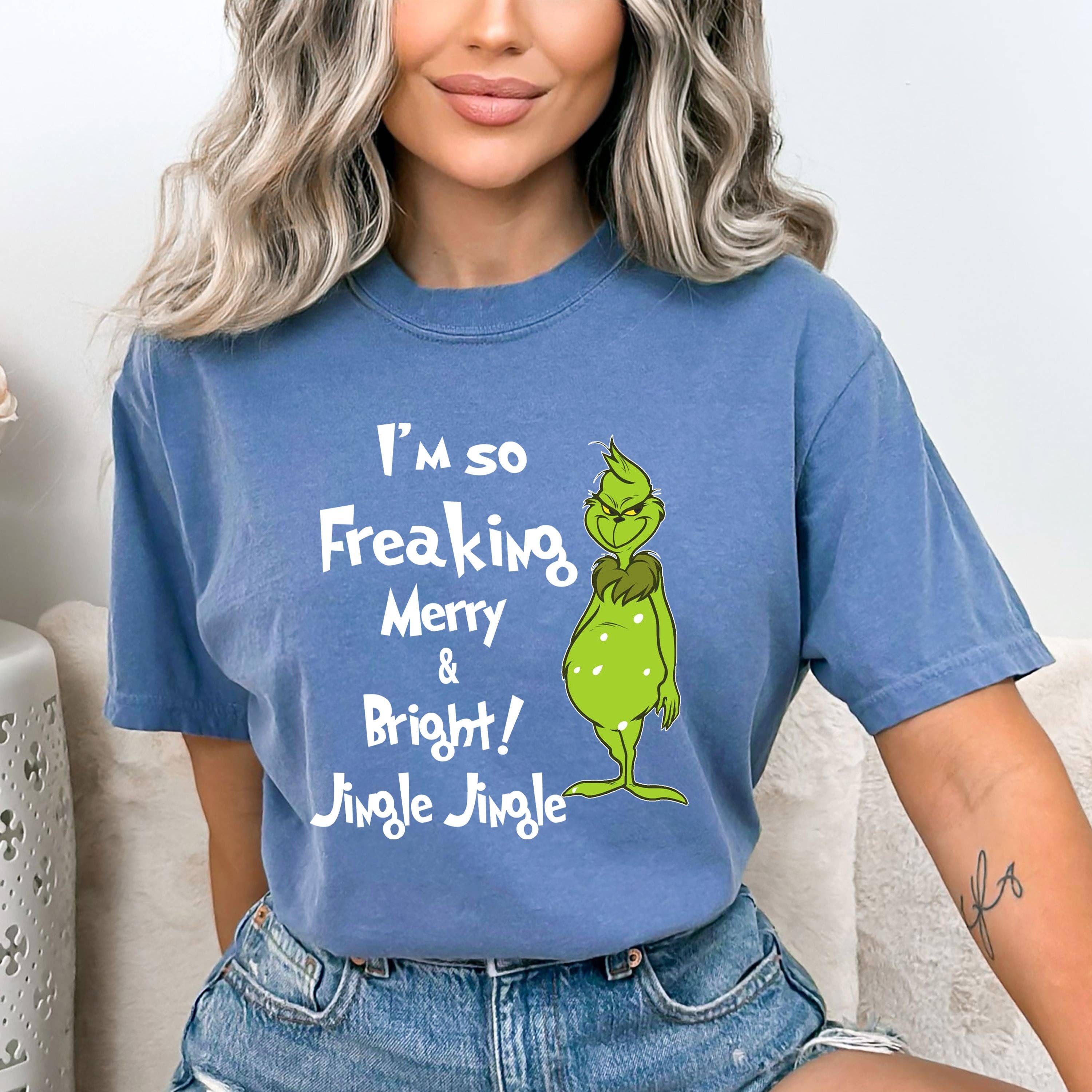 LA Shirt Company - Wholesale T-Shirt (Graphic) - Women's - I'm So Freaking Merry And Bright - Bella canvas4