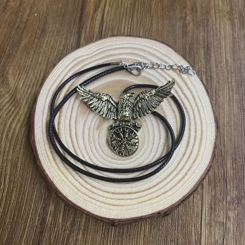 SALINA TRADING INC - Wholesale Pendant/Charm Necklace - Viking Raven Pendant Necklace Vintage Style Hip Hop Jewelry0