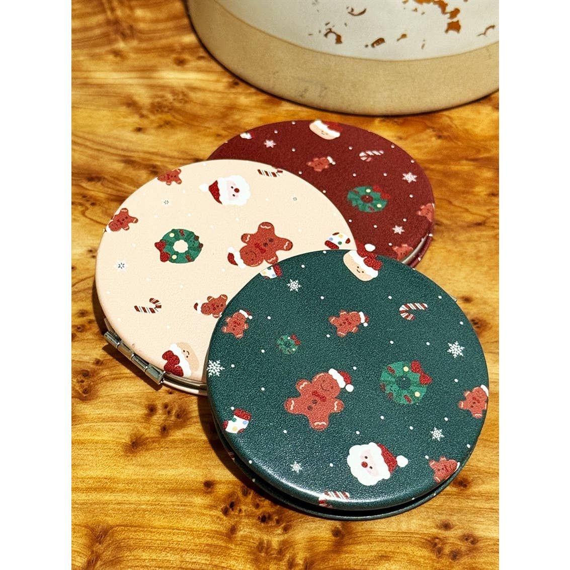 MIX COLOR GingerBread Double-Sided Cosmetic Mirror  for wholesale on Faire1