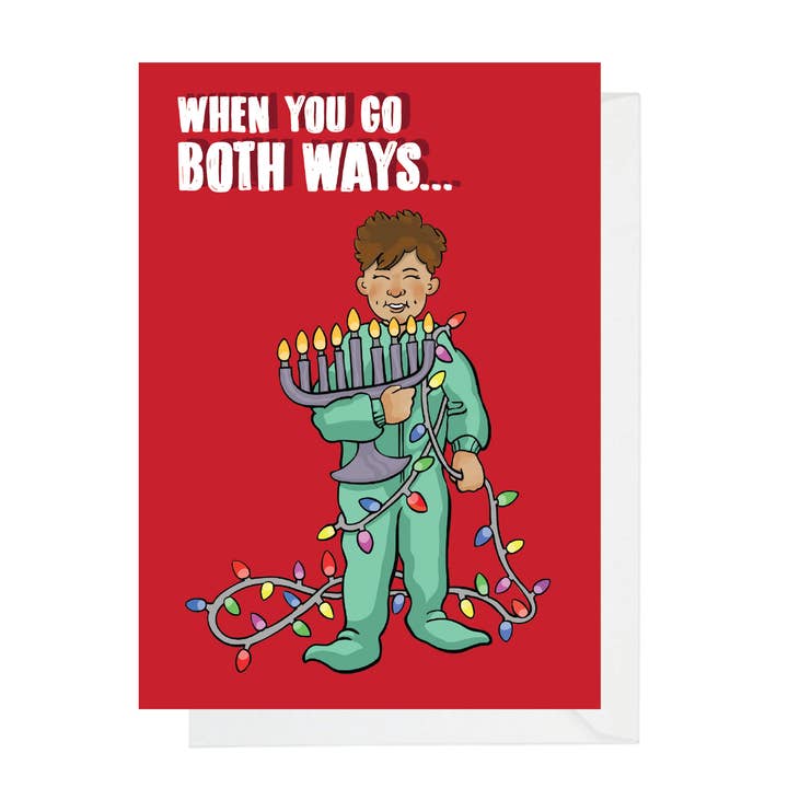 Menschions - Wholesale Christmas Card - Both Ways Christmas and Hanukkah Card