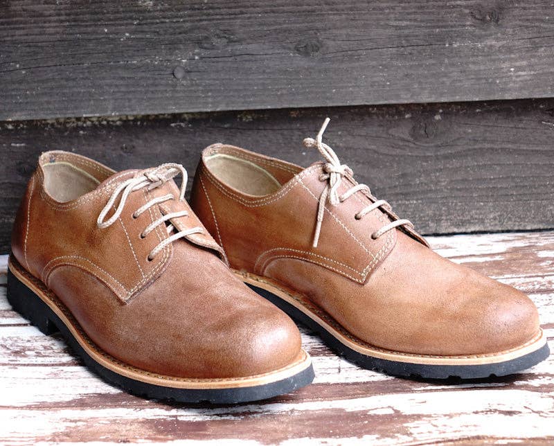 By The Mountain - Portuguese Handmade Footwear - Wholesale Derby Shoes - Men's - Annapurna Leather Derby Lace-up Shoes - Natural1