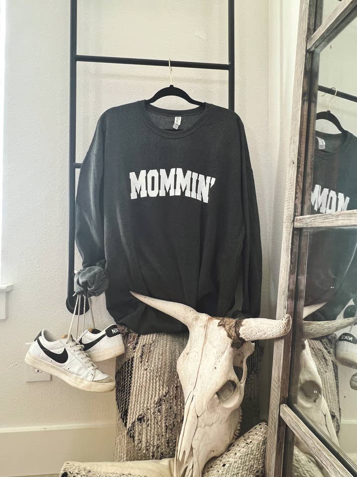 Mommin' Sweatshirt for wholesale by MVP Screenprinting & Embroidery