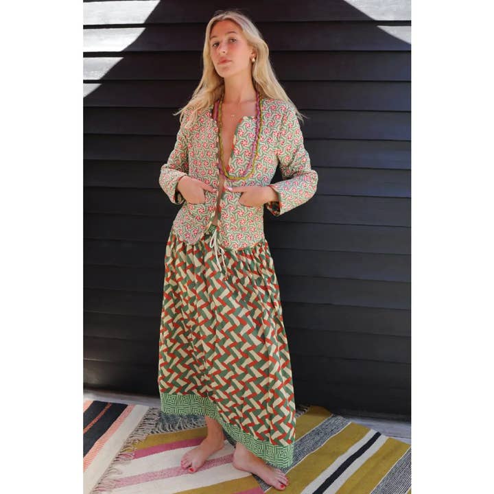 HANNAH quilted jacket with floral pattern for wholesale by B A O B A B - Mode