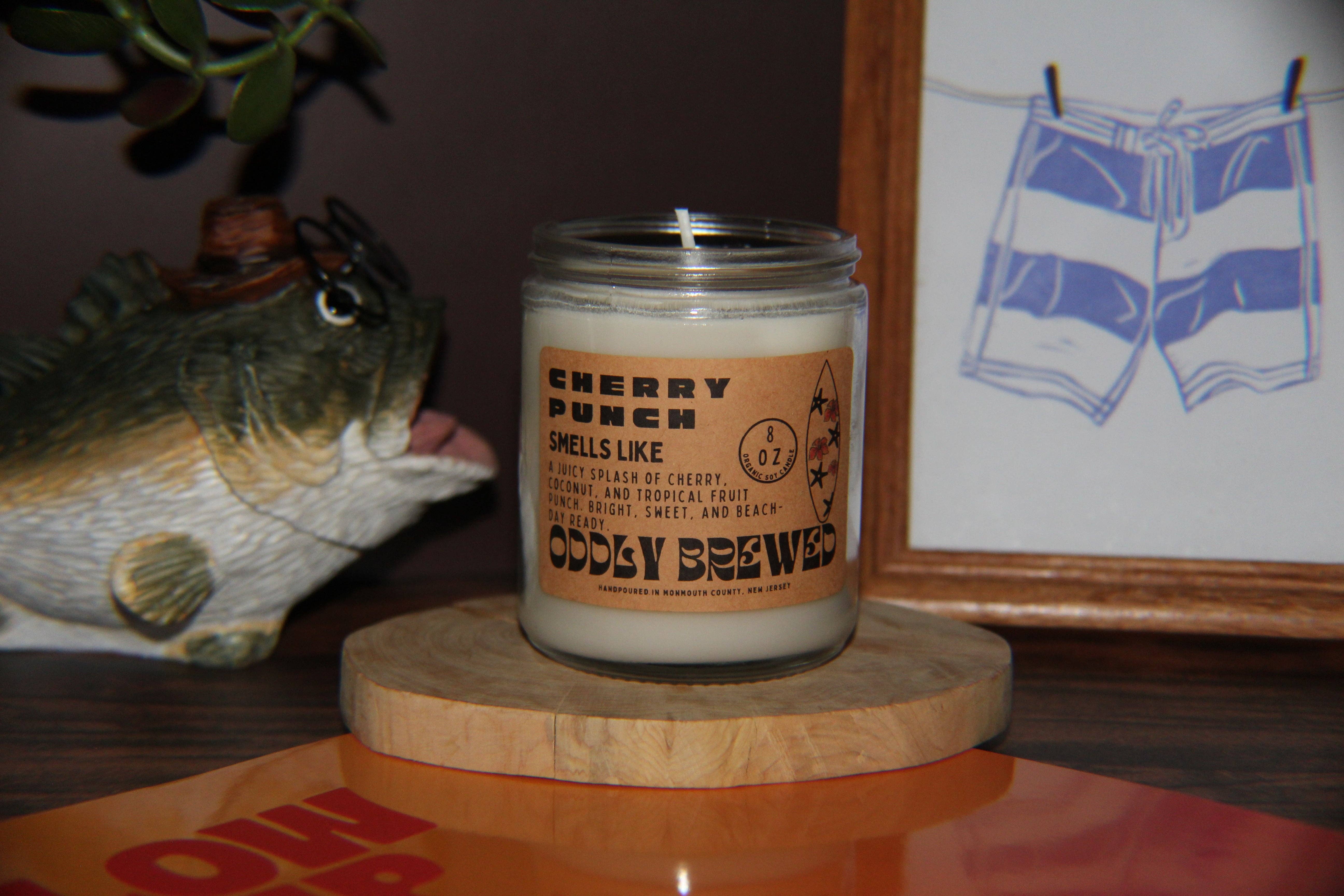 Oddly Brewed - Wholesale Jar/Filled Candle - Cherry Punch Soy Candle2