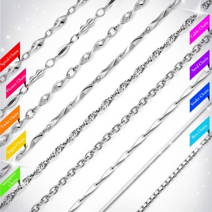 Perimade & Co. LLC - Wholesale Link & Chain Necklace - Box Cable Singapore Necklace Chain in 925 Sterling Silver