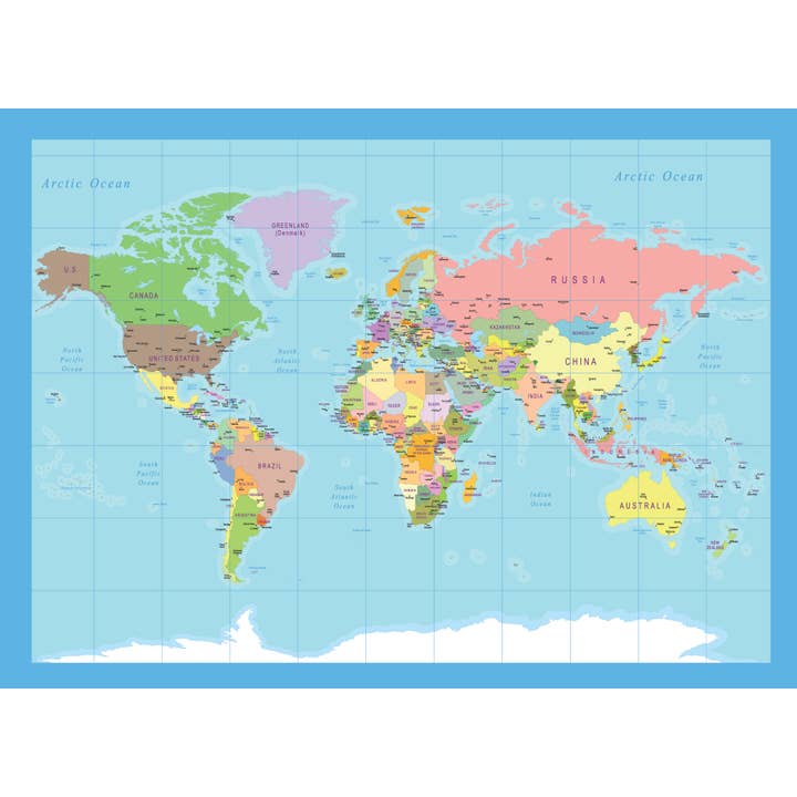 Robert Frederick Ltd – wholesale Puzzle – Child – 1000 Piece Jigsaw in a Tube - Atlas Map