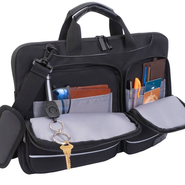 Magid - Wholesale Laptop Bag - Unisex - Jack Abrahams |The Preppy | 18-In Men's Lightweight Twill Laptop Briefcase with Reflectors3