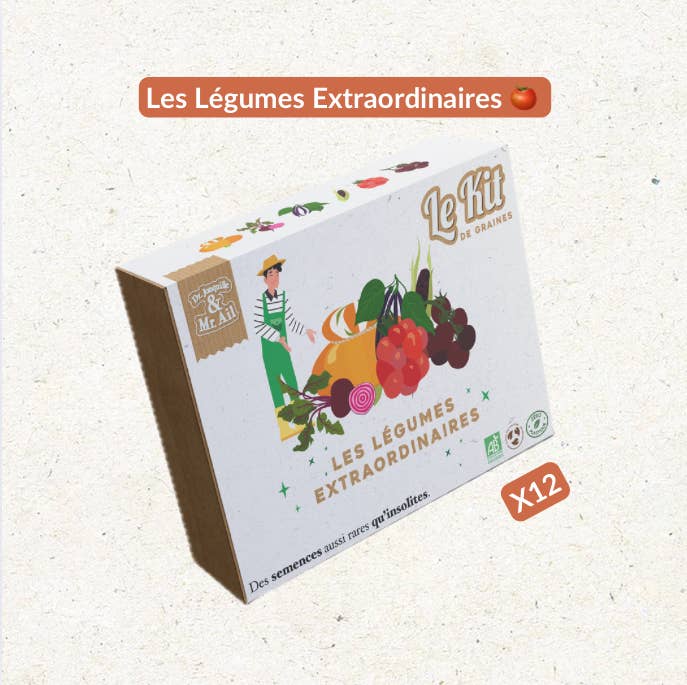 Dr. Jonquille & Mr. Ail - Wholesale Plant Seeds - The Extraordinary Vegetables - Themed Gardening Kit