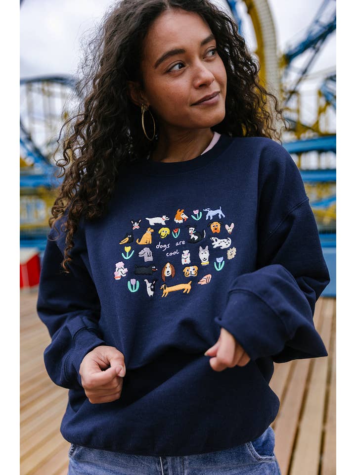Limpet Store – wholesale Sweatshirt – Women's – Dogs Are Cool Embroidered Sweatshirt1