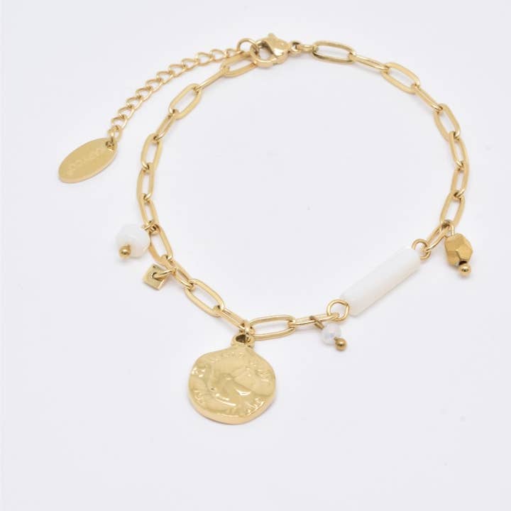 Pulsera de dijes de acero inoxidable - BR110335 para venta al por mayor de Kapyco