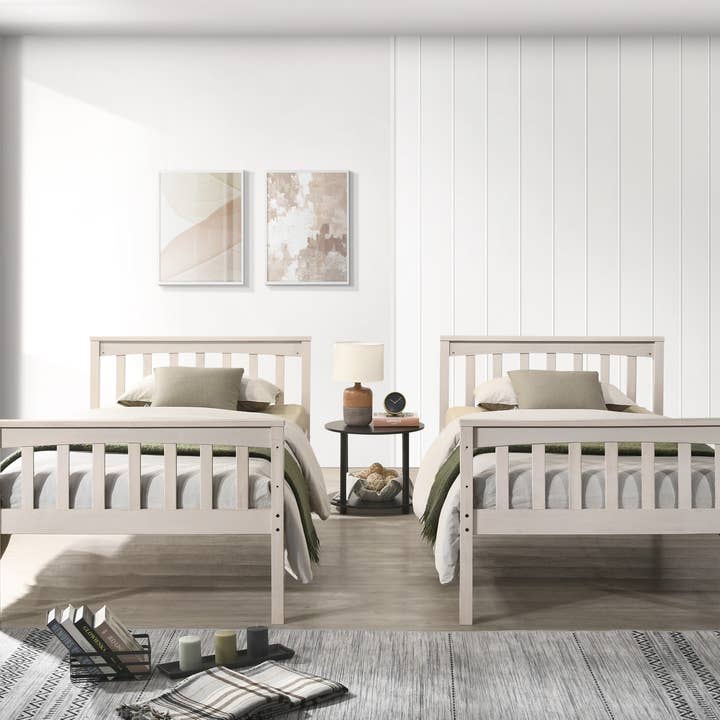 Home Design - Wholesale Bed - Kids & Baby - Home Design Ames Twin Over Twin Solid Wood Standard Bunk Bed Frame3