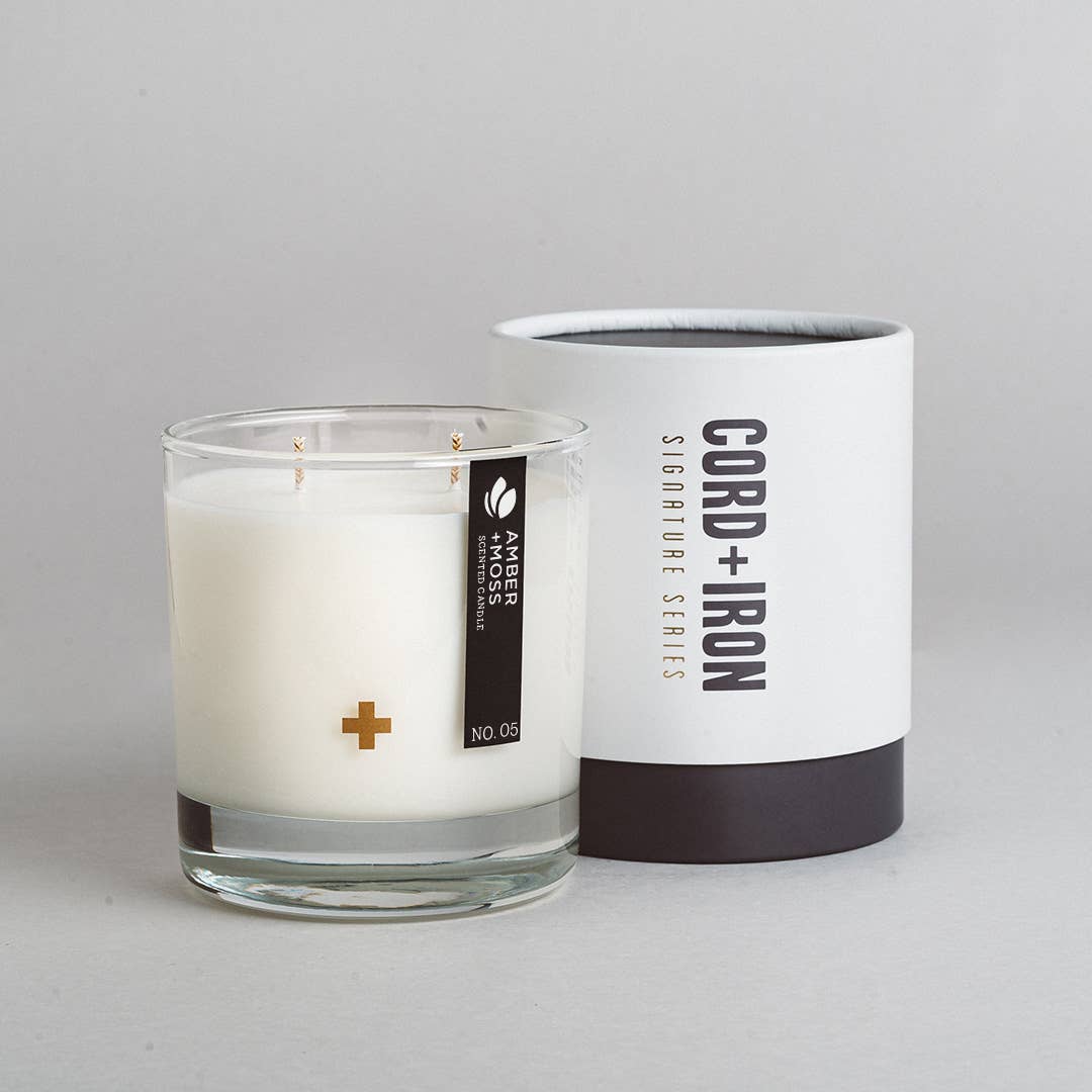 Cord & Iron - Wholesale Jar/Filled Candle - Amber + Moss - Premium Soy Candle
