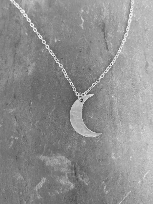 Small Crescent Moon Necklace - Aluminum for wholesale by Weaving Winds
