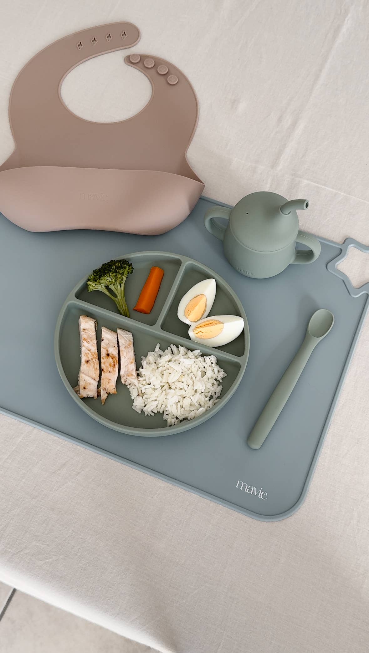MAVIE - Wholesale Dinner Plate - Kids & Baby - Sage - Suction Plate1