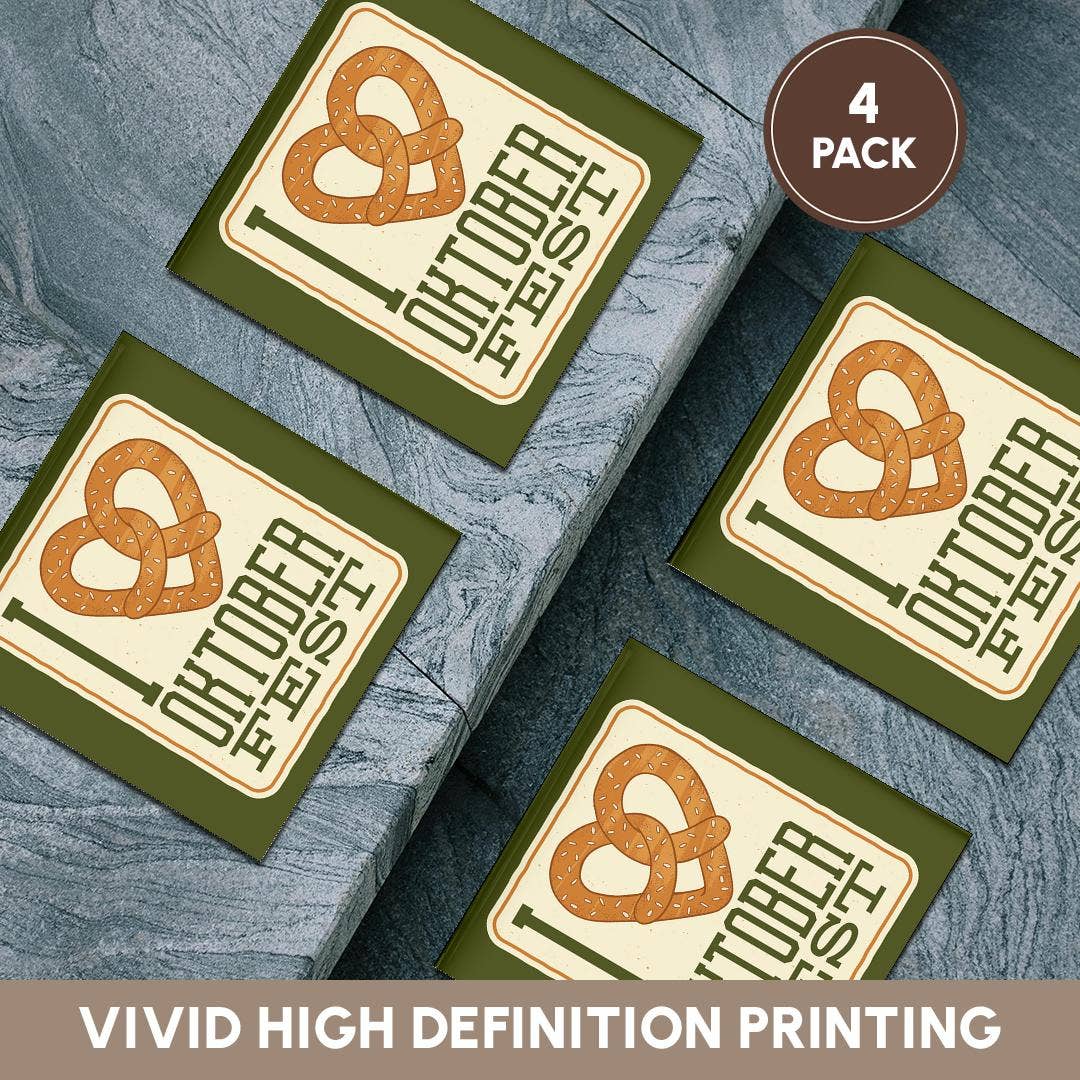 3dRose - Wholesale Coasters - 3dRose, I love Oktoberfest Pretzel, Coaster5