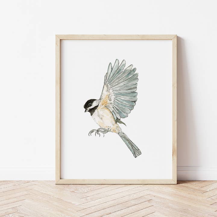 Lámina artística Chickadee para venta al por mayor de WLDFLWR Studio