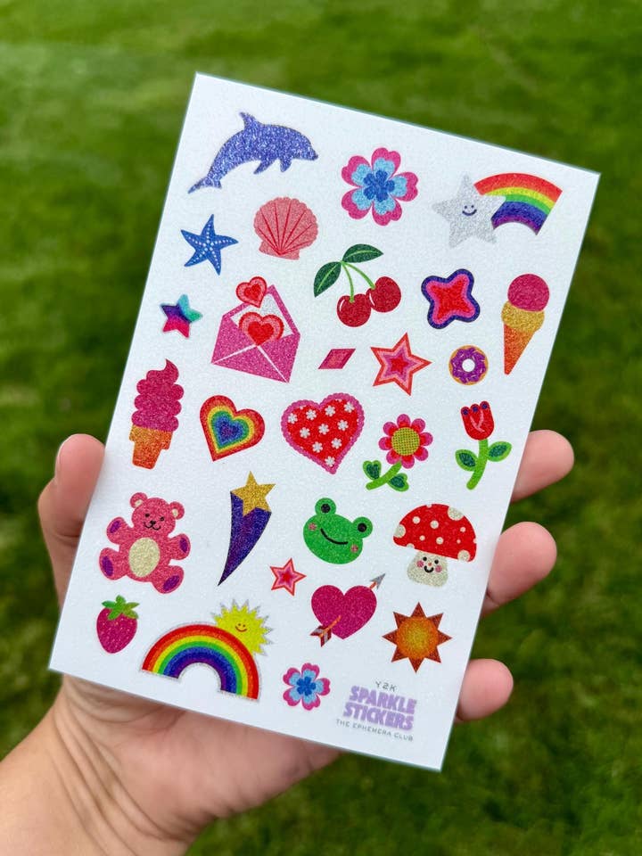 Glitter Y2K Retro Stickers for Scrapbooking & Journaling for wholesale by The Ephemera Club