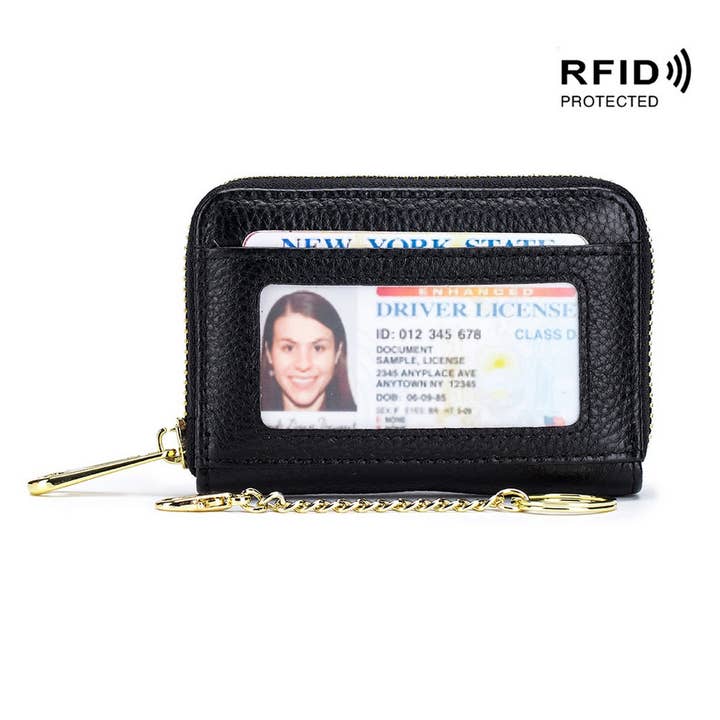 ACCITY - Wholesale Card Holder - Women's - ZIPPER KEY CASE GENUINE LEATHER CARD HOLDER_CWAB3870
