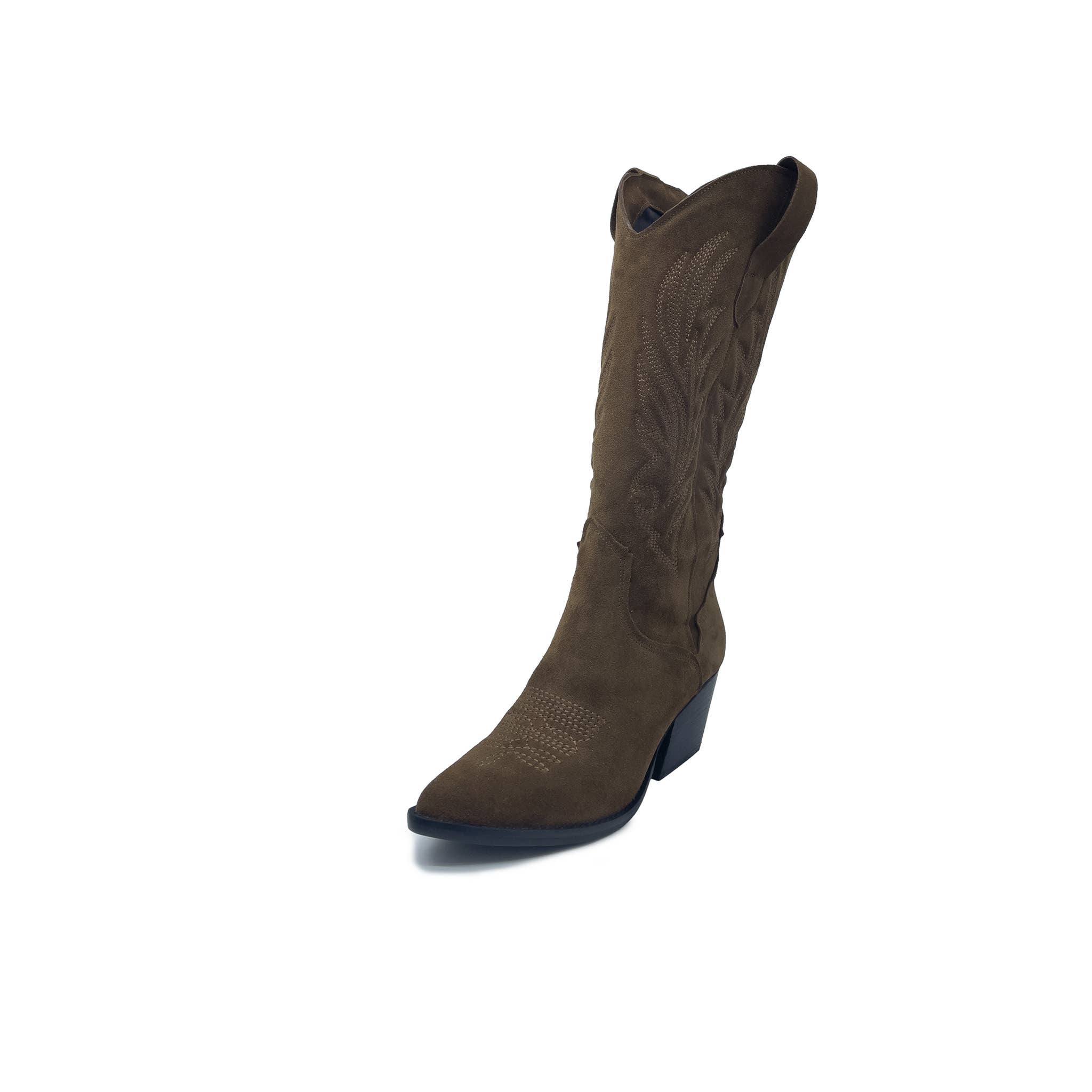 WALKING NOW SRL - Vendita all'ingrosso Stivali da cowboy - Donna - Tex Stivali Texani donna in camoscio con ricami 3