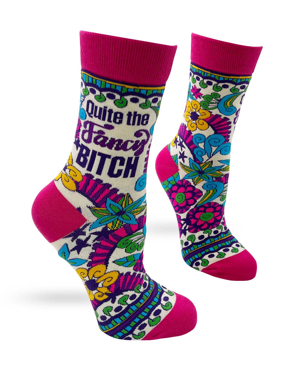 Fabdaz - Wholesale Socks – Women's - Quite The Fancy Bitch Ladies' Novelty Crew Socks