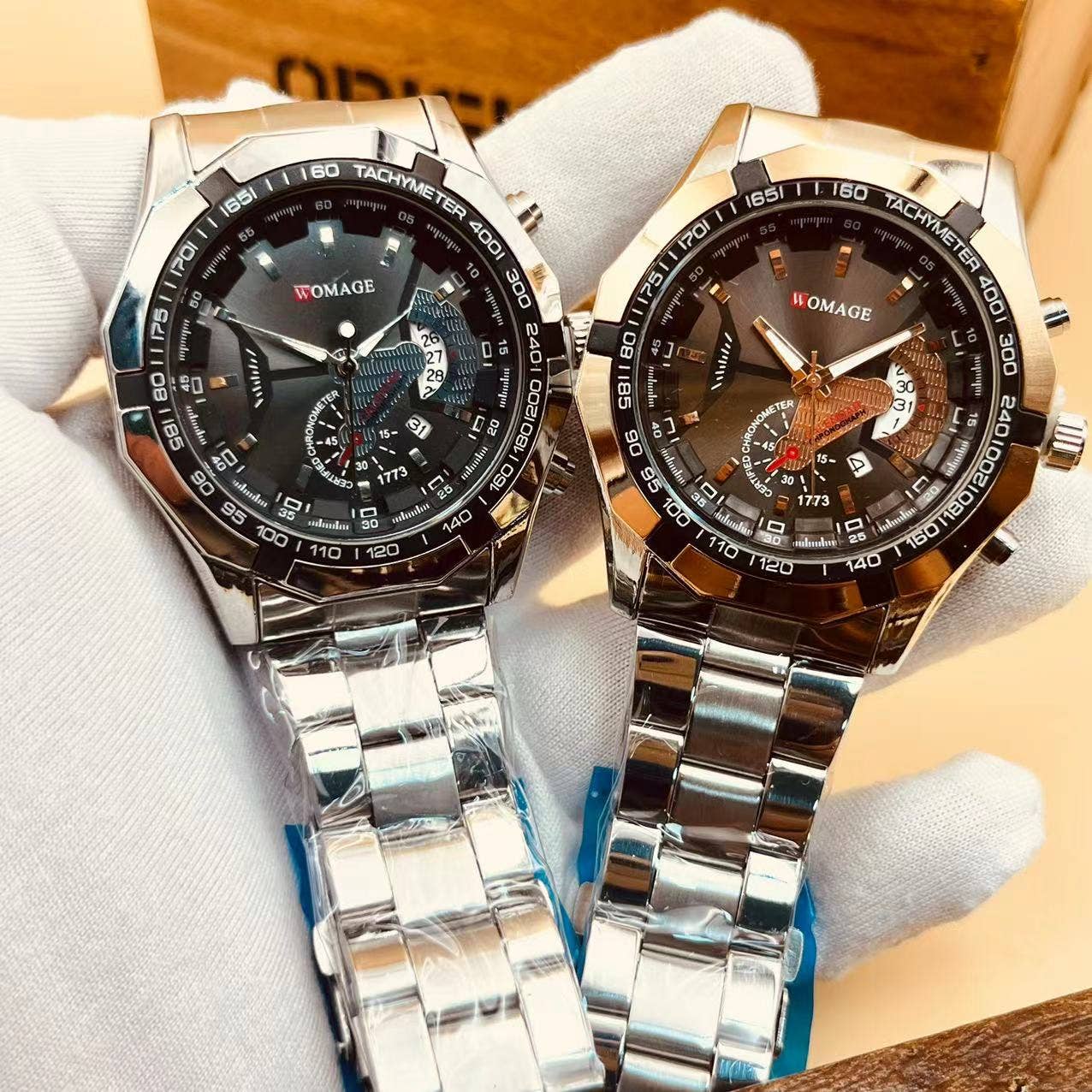 WoodWristCo - Wholesale Polshorloge - Heren - Stalen Business Calendar Sport Quartz herenhorloge met grote wijzerplaat2