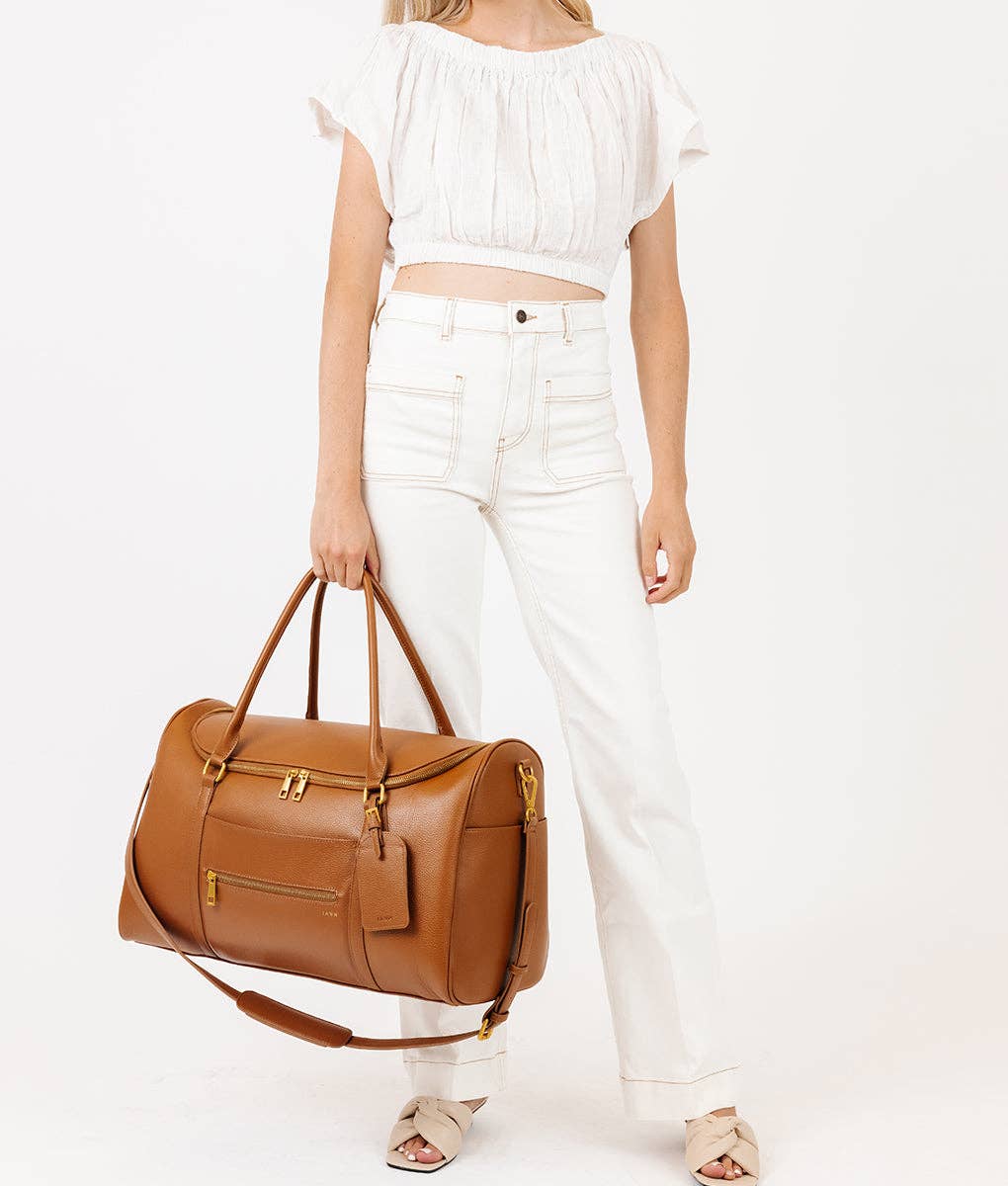 Fawn Design - Wholesale Weekender Bag - Women's - The Weekender - Faux Leather Carry-on Bag with Luggage Tag3