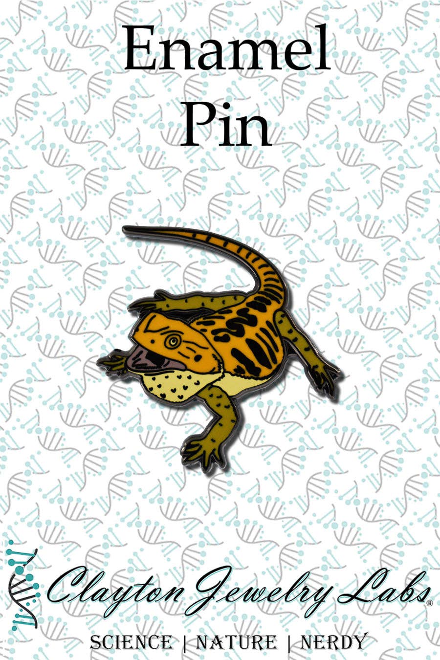 Clayton Jewelry Labs – wholesale Nål och knapp för kavajslag – Skäggig Dragon Pogona Lizard Hård Emalj Pin3
