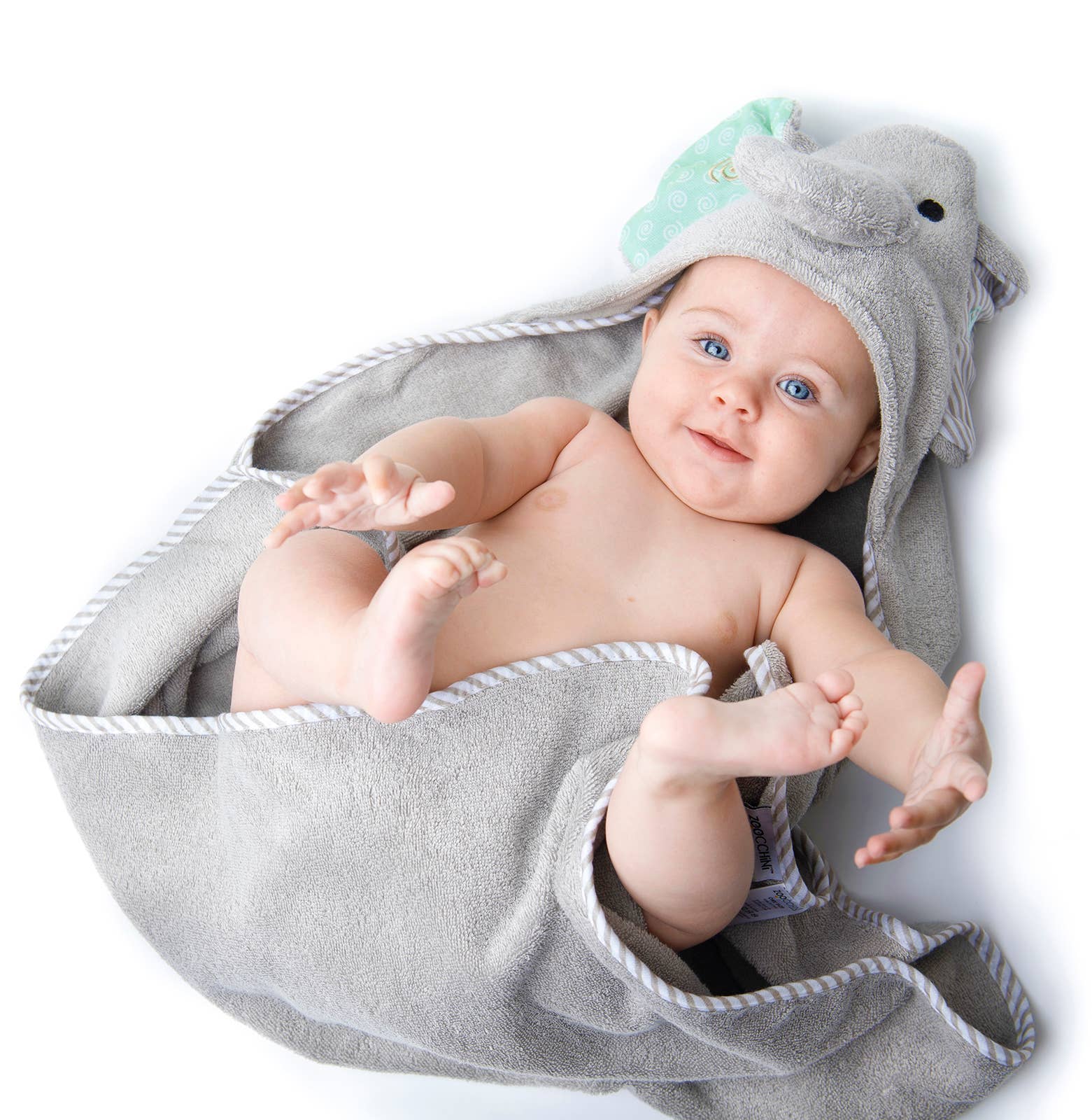 ZOOCCHINI - Wholesale Hooded Towel - Kids & Baby - Baby Snow Terry Hooded Bath Towel Elephant 0-18M2