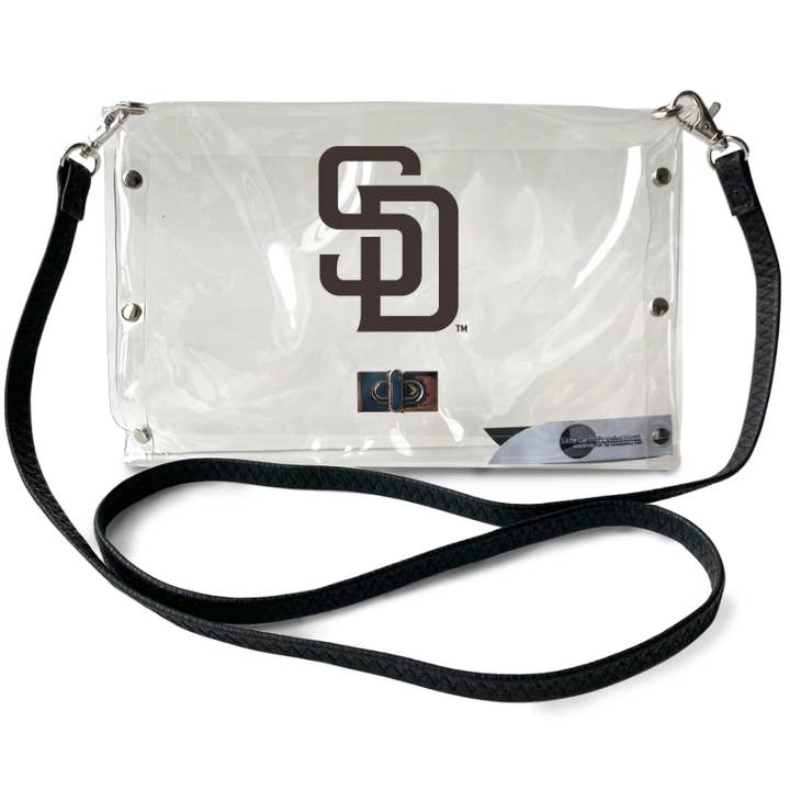 Little Earth Productions - Wholesale Crossbody Bag - Women's - MLB San Diego Padres Clear Envelope Purse