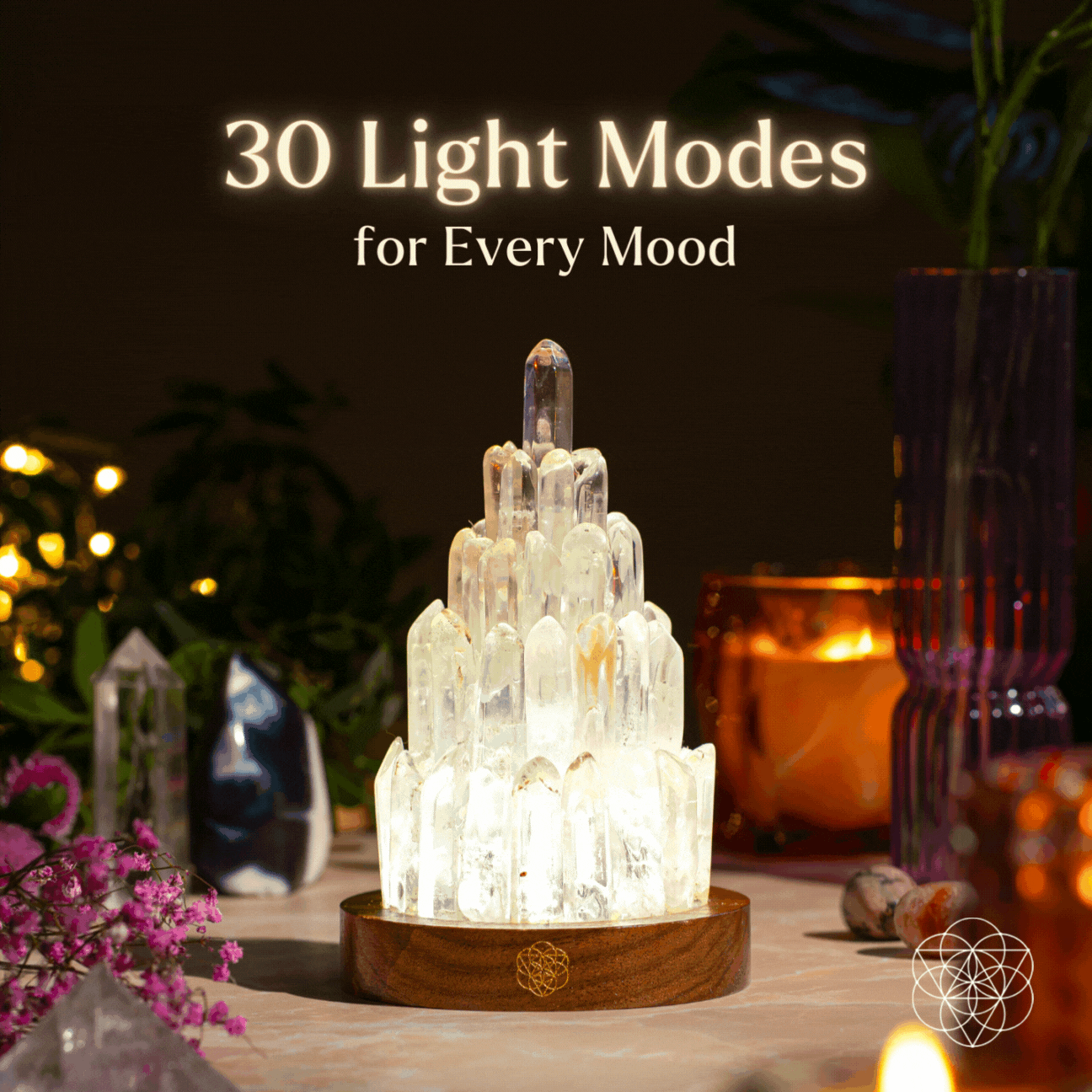 Conscious Items - Wholesale Accent/Desk Lamp - The Clear Quartz Manifestation Tower Lamp2