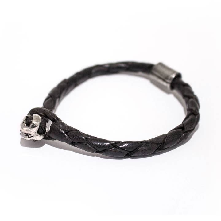 Wood braided leather bracelet for wholesale by Arlo Haisek
