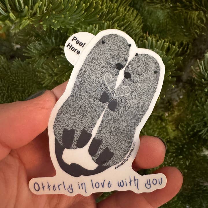 Otterlijk Verliefd | Vinyl Sticker | Gekleurde Tekening | 3in voor wholesale door Artwork by Sophia