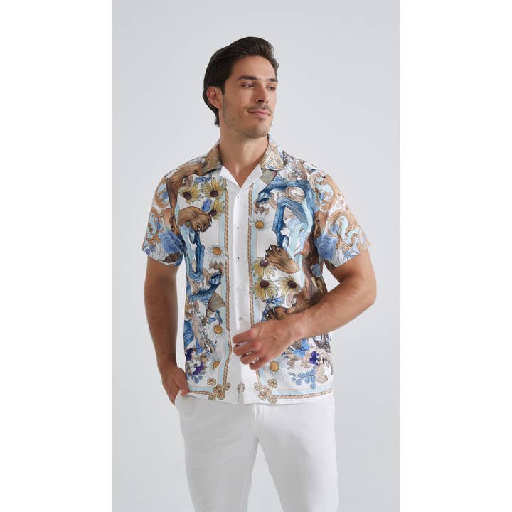 Chemisette à motifs en coupe droite pour la vente par Yves Enzo