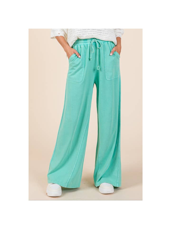 mittoshop - Wholesale Pants - Women's - MINERAL WASH FRENCH TERRY WIDE LEG PANTS7