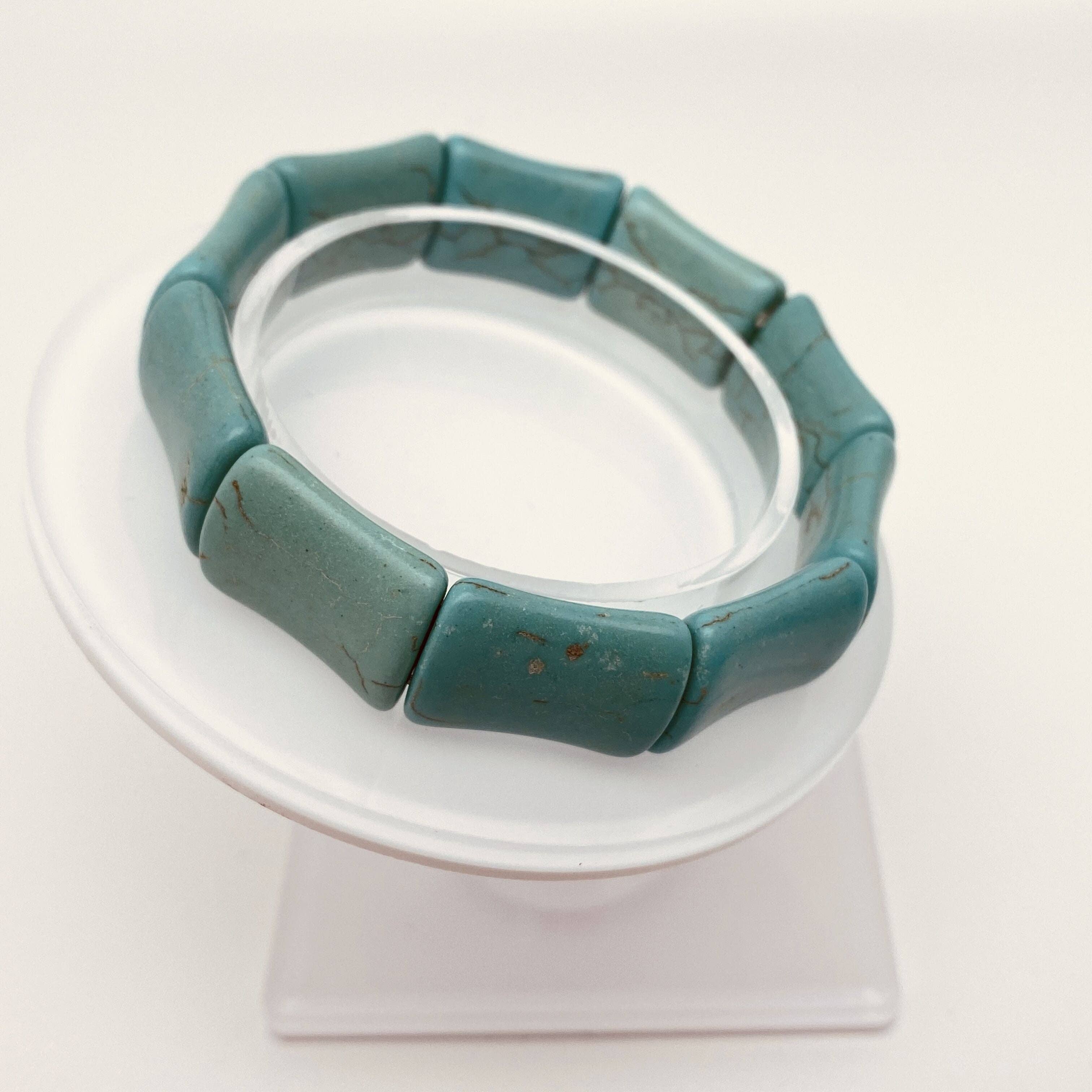 Mio Queena - Vente Bracelet de perles - Bracelet multicolore en corde élastique imitation turquoise4