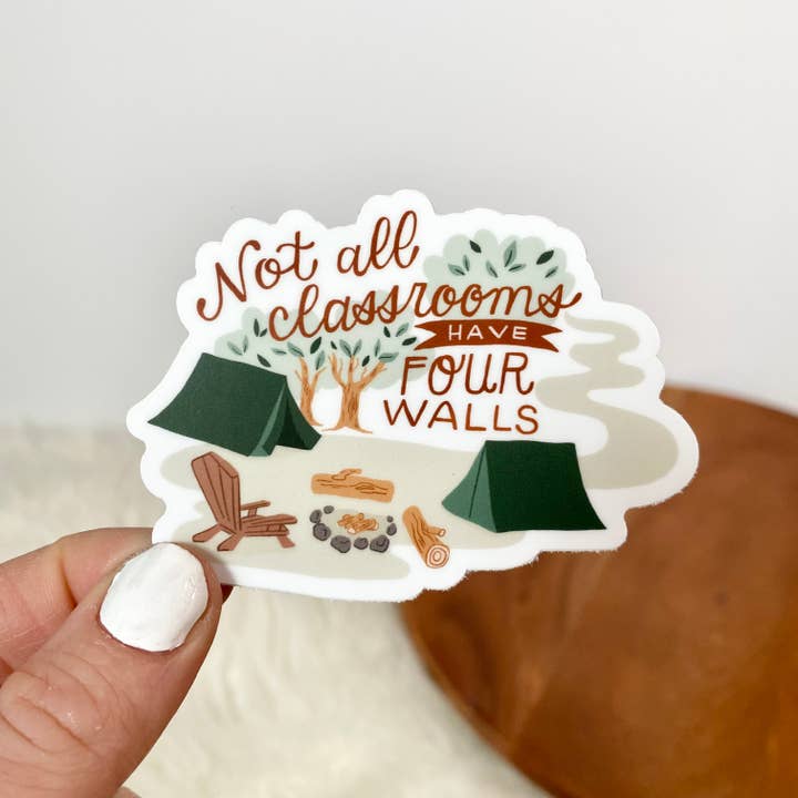 Not All Classrooms Have Four Walls Camping Sticker for wholesale by Big Moods