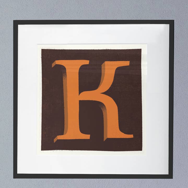 12" x 12" The Letter K for wholesale by Delicious Design League